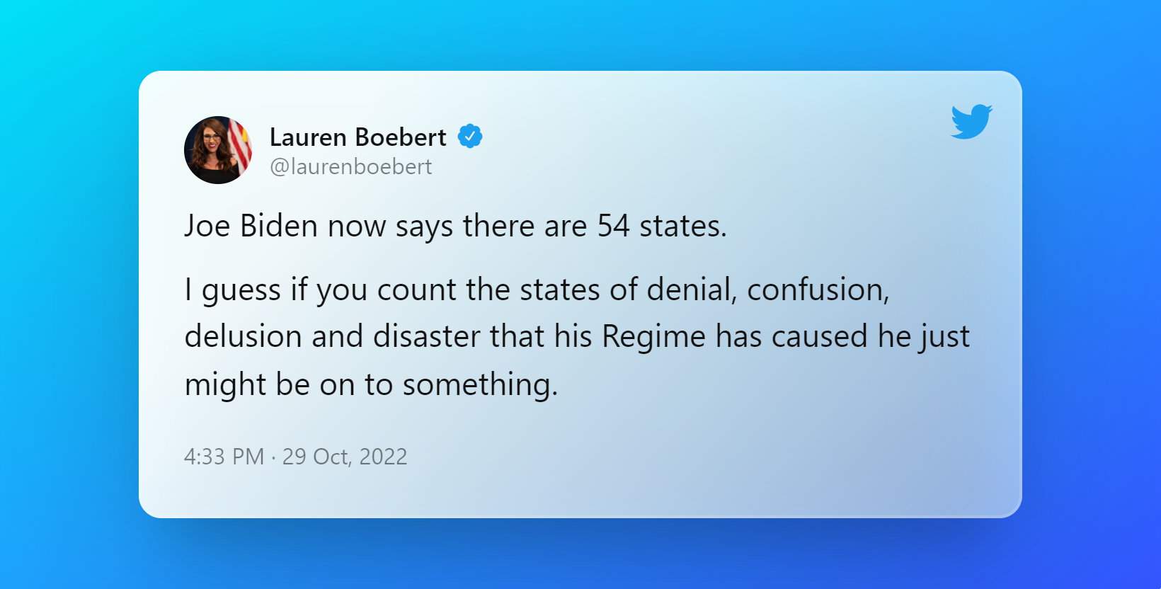 Tweet by Lauren Boebert